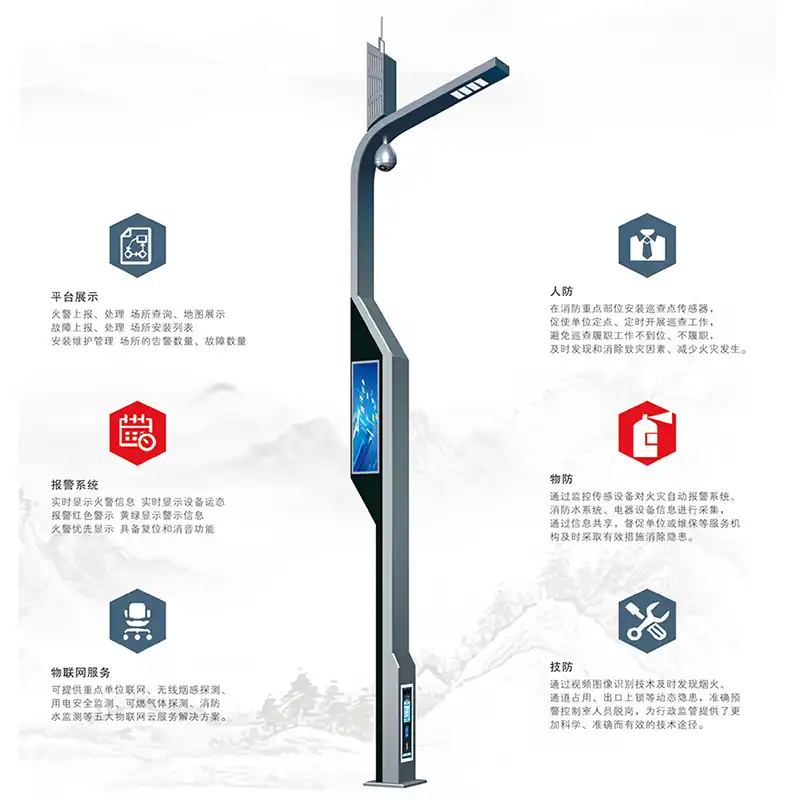 Fire Safety Smart Pole with SOS Button