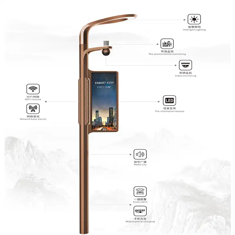 Bronze Future City Pole