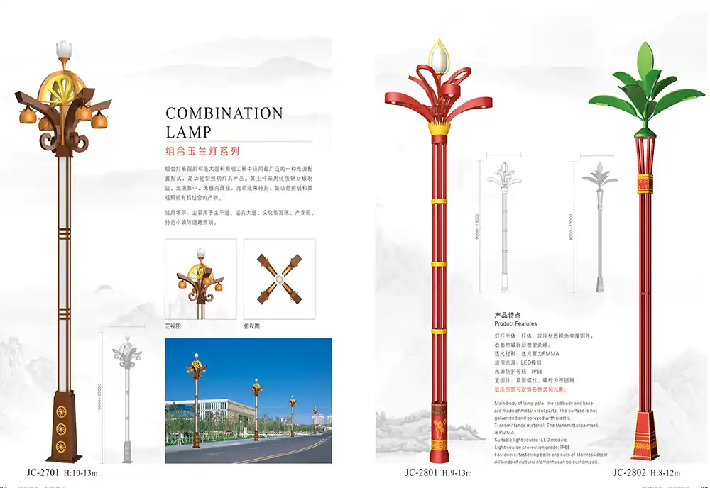 Custom ODM antique wheel design combination lamp for museum or historical district