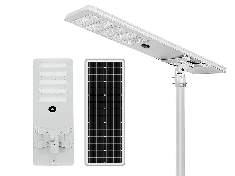 Aluminum solar street light with drawer battery design