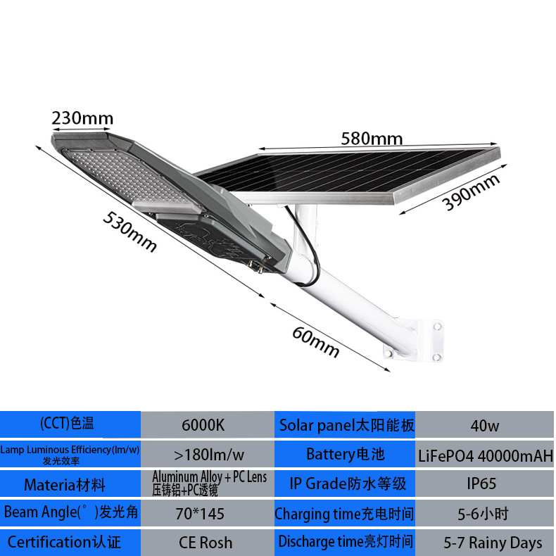 MCL M40 40W Semi-Integrated Solar Street Light