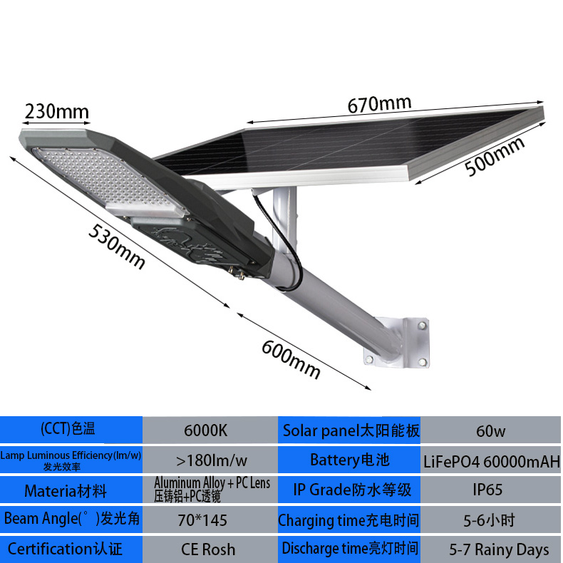 MCL M60 60W Semi-Integrated Solar Street Light