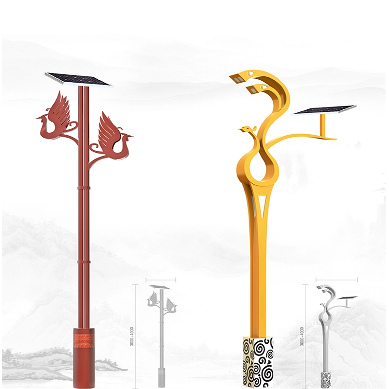 Double arm street light pole