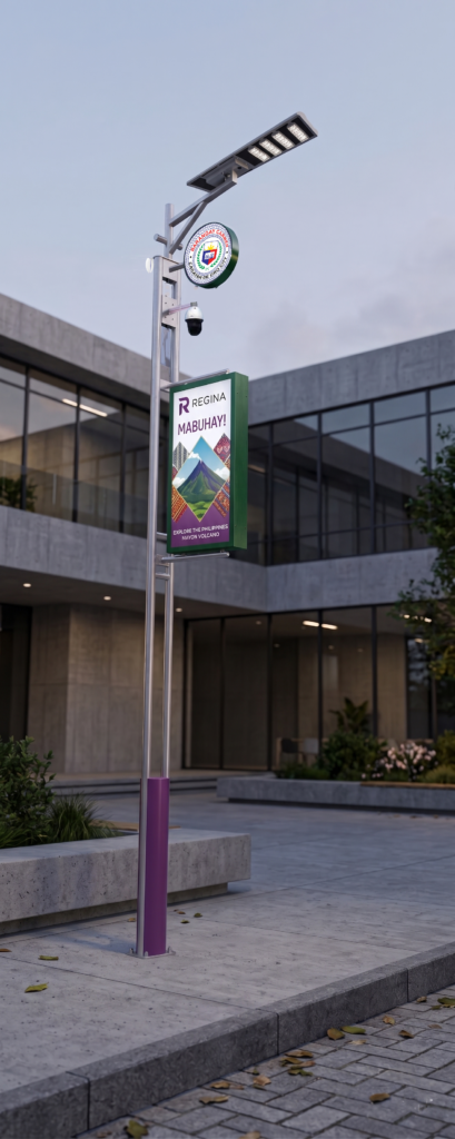 2026 smart city infrastructure featuring a solar street light with camera.