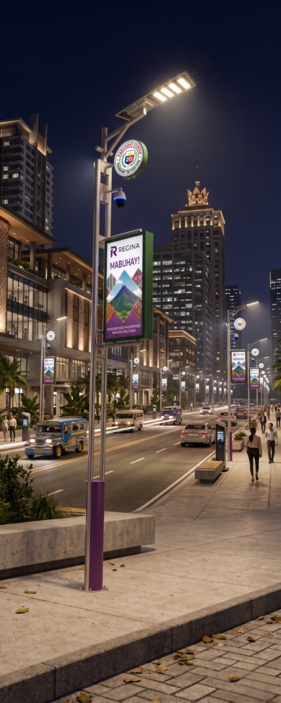 2026 Smart city solar street light with camera and AI security.