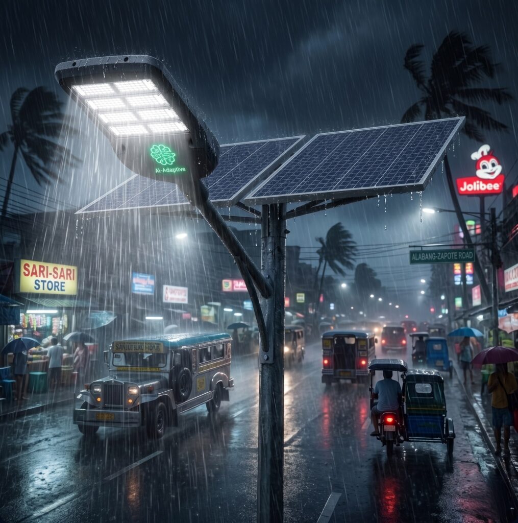 High power M-Series split-type solar street light highway installation.