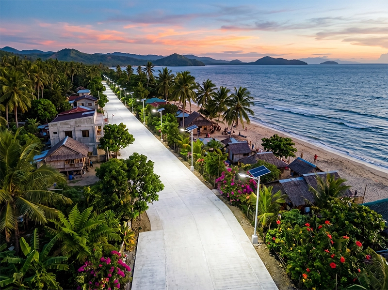 MCL Solar integrated solar street light installation for a municipal infrastructure highway project in the Philippines