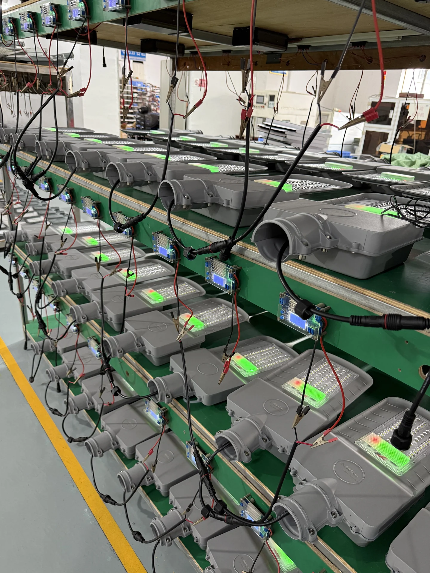 Quality Inspection and Full Load Luminaire Electronic Aging Test Line at MCL Solar Workshop