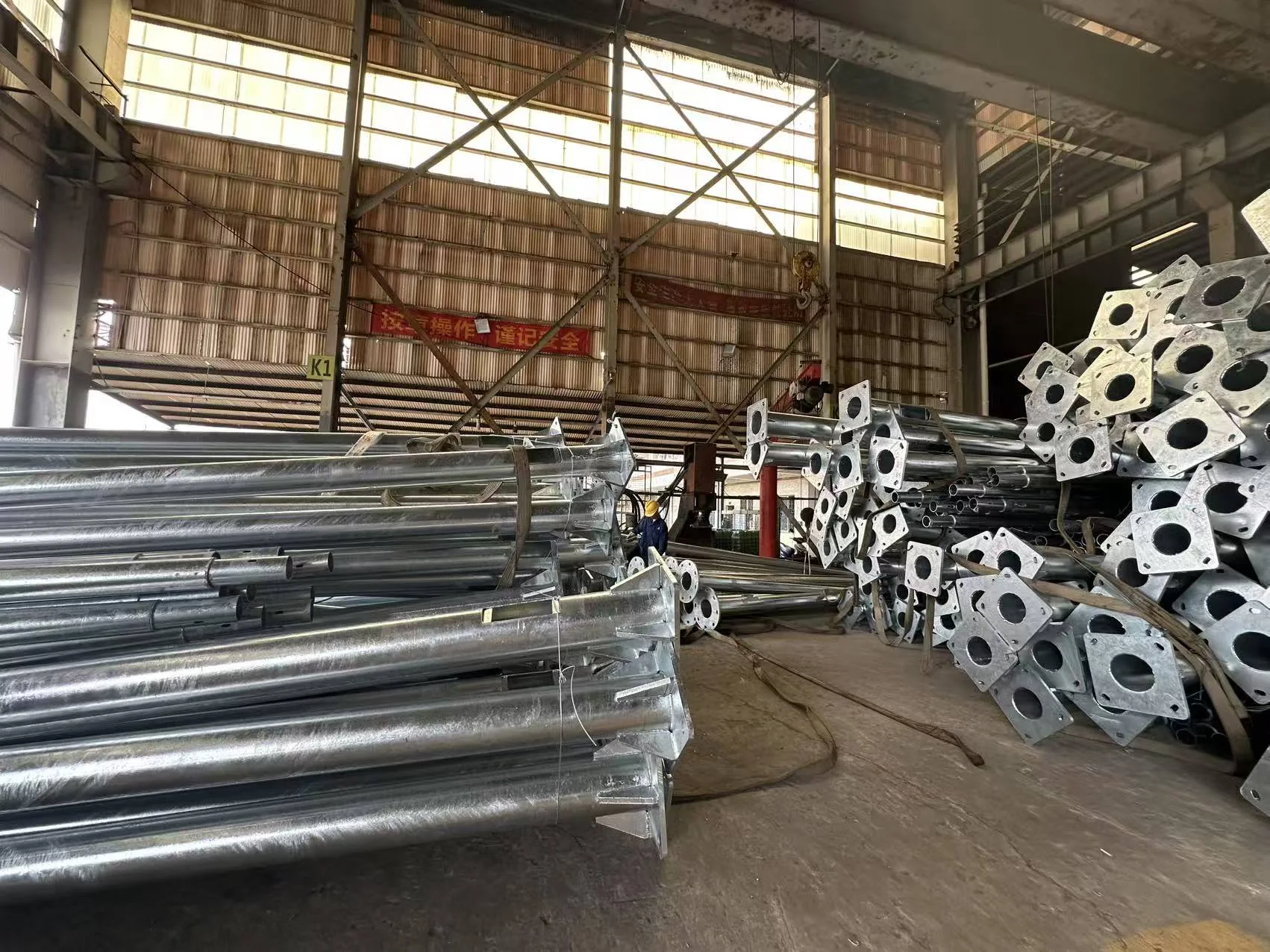 MCL Solar 35,000 sqm Heavy Structural Lighting Pole Fabrication and Flange Welding Facility